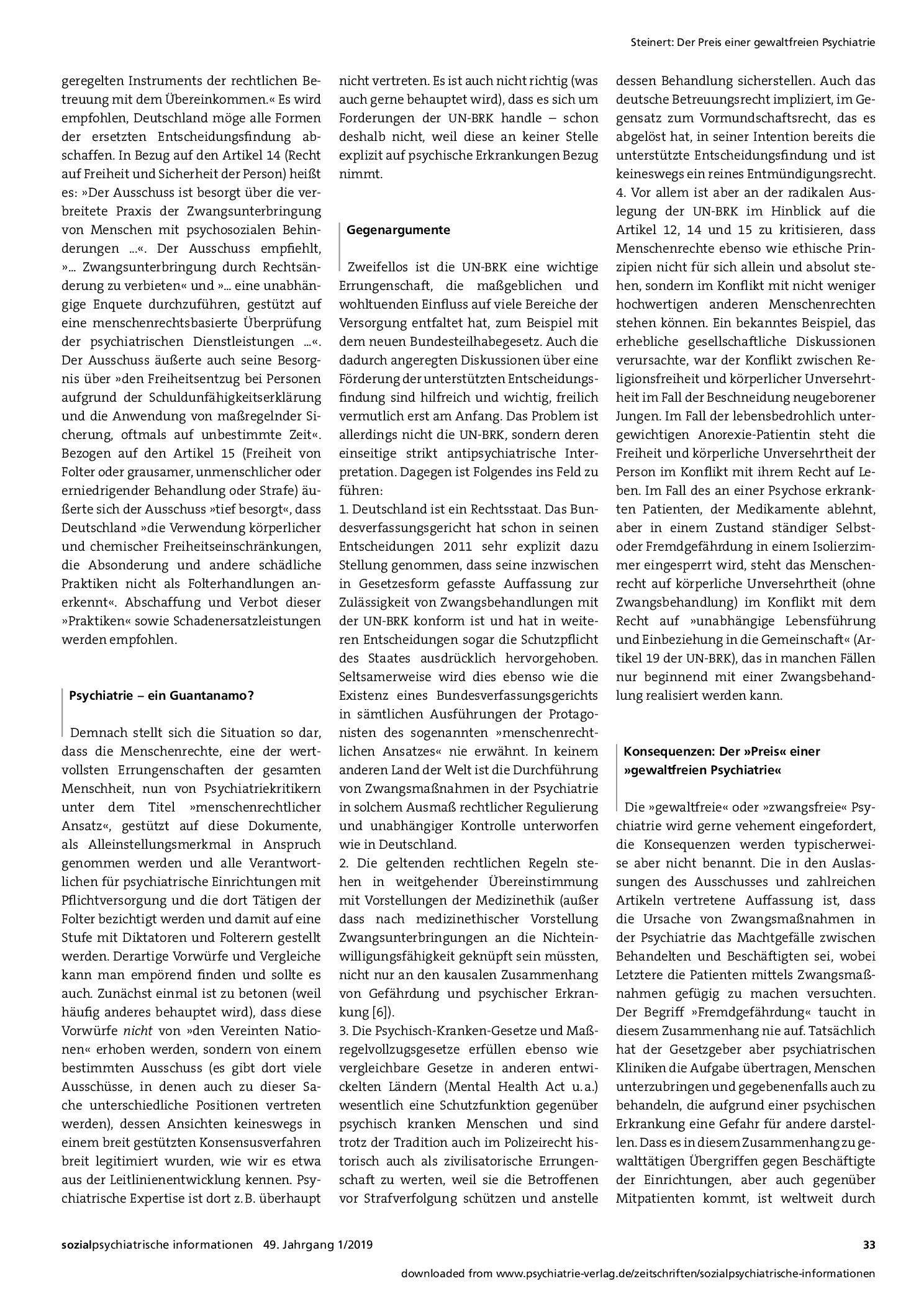Vorschauseite 2: Der Preis einer gewaltfreien Psychiatrie