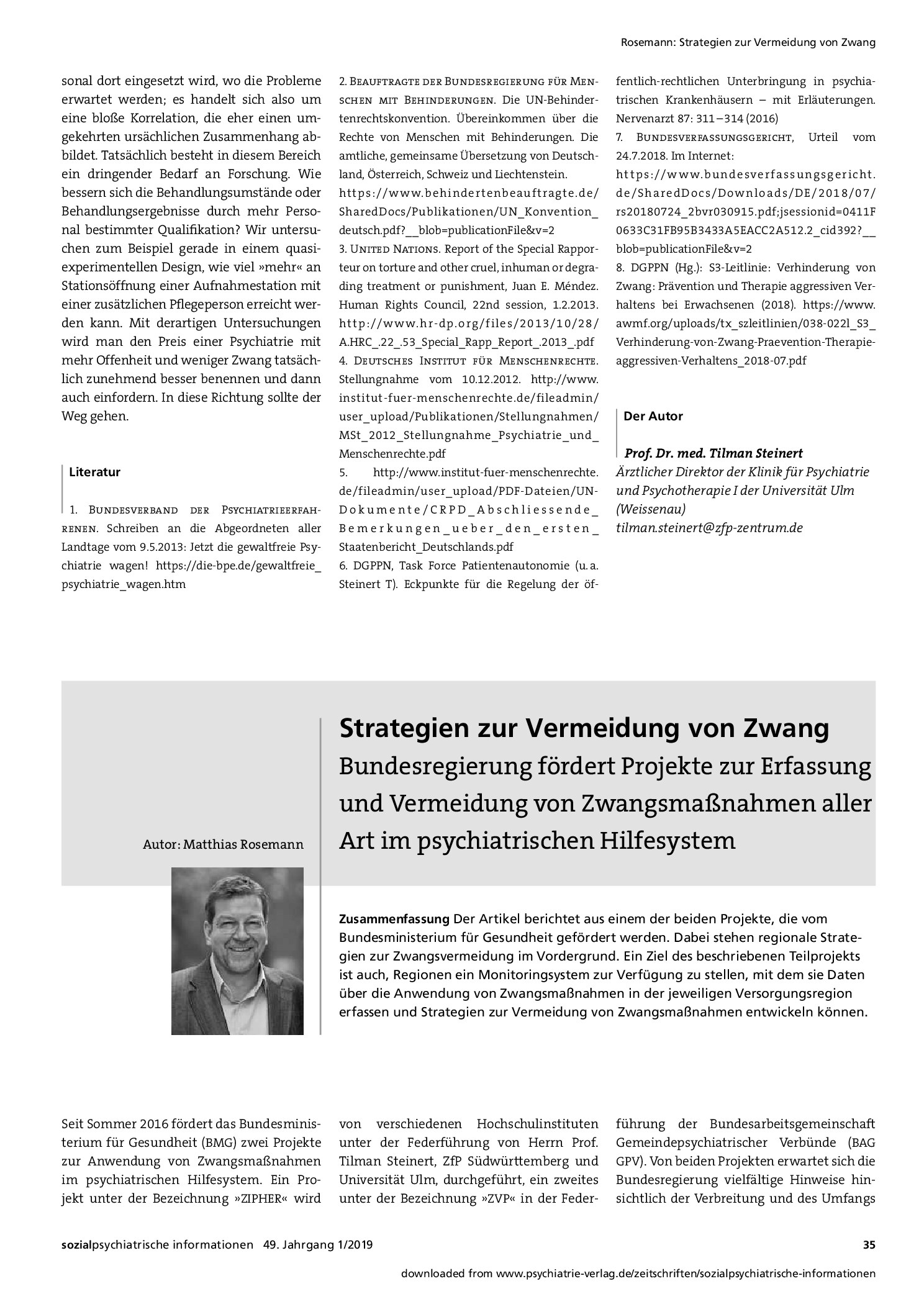 Vorschauseite 4: Der Preis einer gewaltfreien Psychiatrie