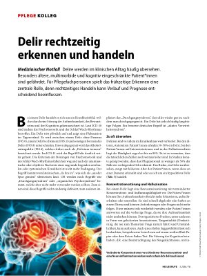 Vorschauseite 1: Delir rechtzeitig erkennen und handeln