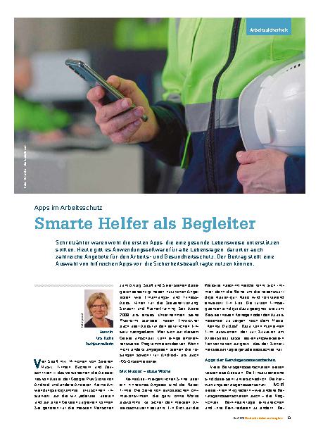 Vorschauseite 1: Apps im Arbeitsschutz Smarte Helfer als Begleiter
