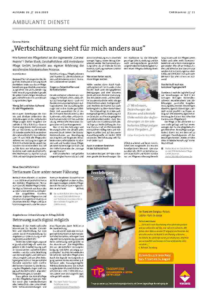 Vorschauseite 1: "Wertschätzung sieht für mich anders aus."
