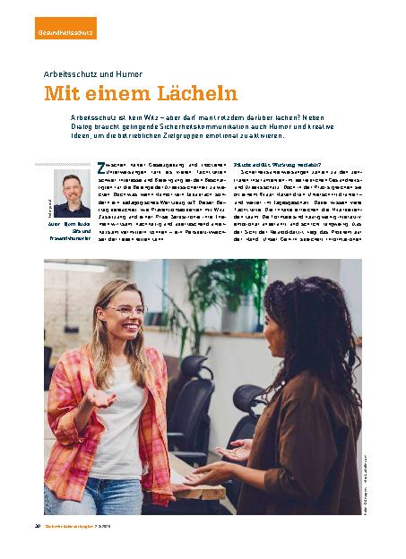 Vorschauseite 1: Arbeitsschutz und Humor Mit einem Lächeln