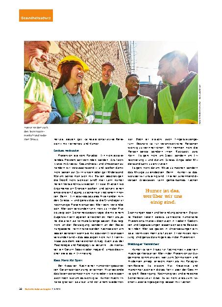 Vorschauseite 3: Arbeitsschutz und Humor Mit einem Lächeln