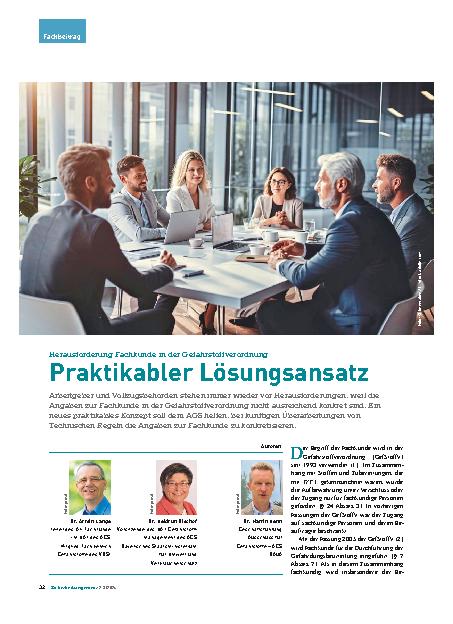 Vorschauseite 1: Herausforderung Fachkunde in der Gefahrstoffverordnung Praktikabler Lösungsansatz The corrected text is: Herausforderung Fachkunde in der Gefahrstoffverordnung Praktikabler Lösung…