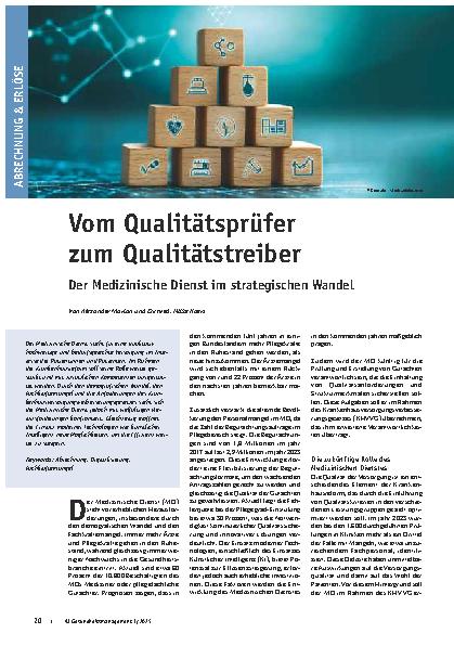 Vorschauseite 1: Vom Qualitätsprüfer zum Qualitätstreiber: Der Medizinische Dienst im strategischen Wandel