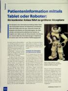 Vorschauseite 1: Patienteninformation mittels Tablet oder Roboter: Ein konkreter Anlass führt zu größerer Akzeptanz