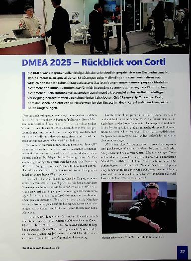 Vorschauseite 1: DMEA 2025 - Rückblick von Corti