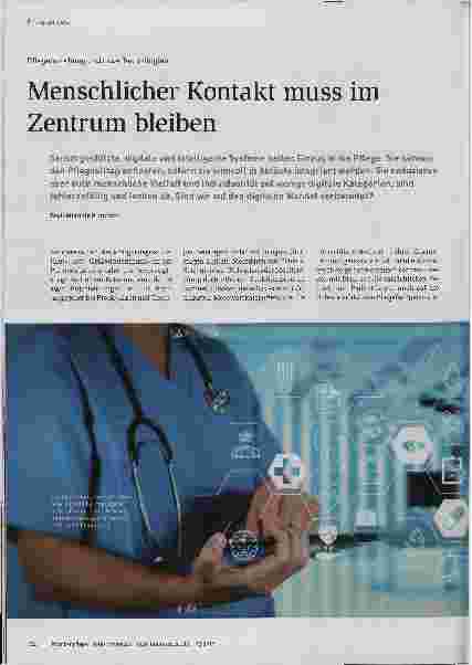 Vorschauseite 1: Menschlicher Kontakt muss im Zentrum bleiben