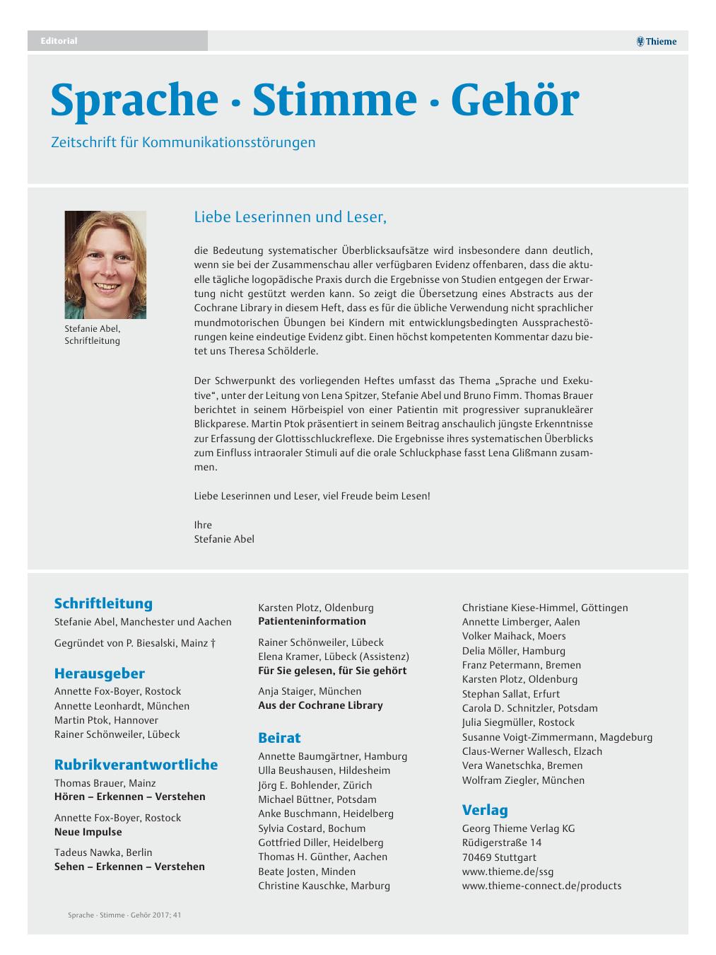 Vorschauseite 1: Liebe Leserinnen und Leser,