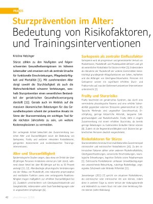 Vorschauseite 1: Sturzprävention im Alter: Bedeutung von Risikofaktoren, und Trainingsinterventionen