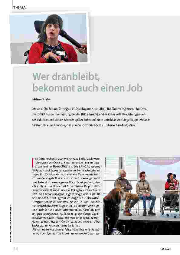 Vorschauseite 1: Wer dranbleibt, bekommt auch einen Job.