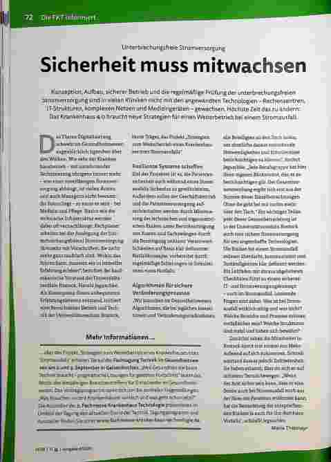 Vorschauseite 1: Unterbrechungsfreie Stromversorgung Sicherheit muss mitwachsen.