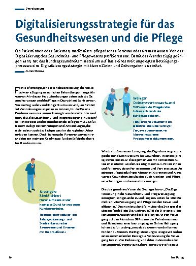 Vorschauseite 1: Digitalisierungsstrategie für das Gesundheitswesen und die Pflege