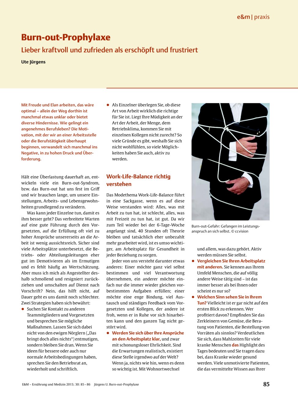 Vorschauseite 1: Burn-out-Prophylaxe
