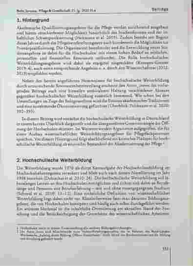 Vorschauseite 2: Hochschulische Weiterbildung als sinnvoller Bestandteil der Akademisierung der Pflege - Ein kritisches Plädoyer