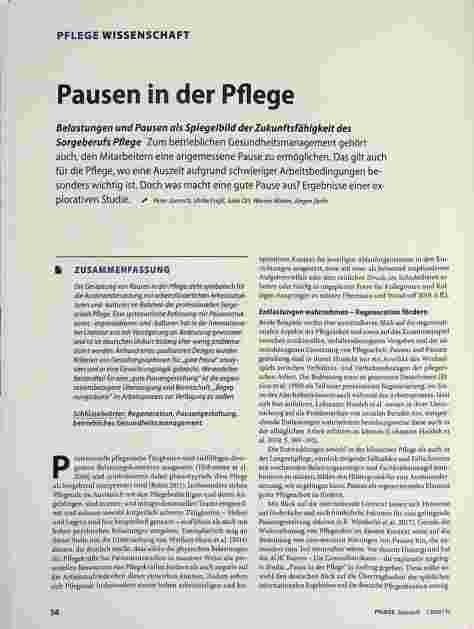 Vorschauseite 1: Pausen in der Pflege