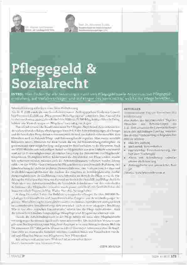 Vorschauseite 1: Pflegegeld & Sozialrecht
