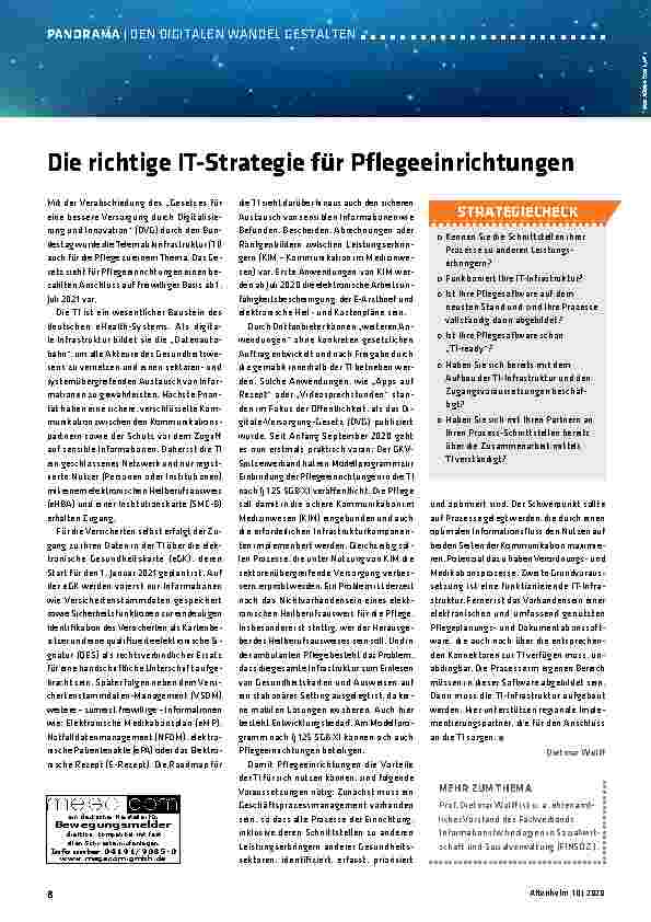 Vorschauseite 1: Die richtige IT-Strategie für Pflegeeinrichtungen