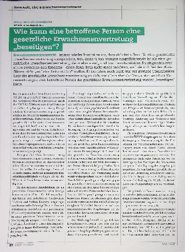 Vorschauseite 2: Wie kann eine betroffene Person eine gesetzliche Erwachsenenvertretung | „beseitigen“?