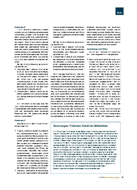 Vorschauseite 2: Urteilsbesprechung: Strafe ohne Signalwirkung Tödlich manipulierte Müllabfuhr