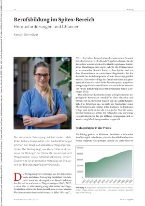 Vorschauseite 1: Berufsbildung im Spitex-Bereich Herausforderungen und Chancen