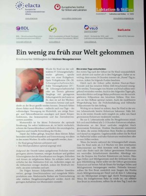 Vorschauseite 1: Ein wenig zu früh zur Welt gekommen Erschwerter Stillbeginn bei kleinen Neugeborenen