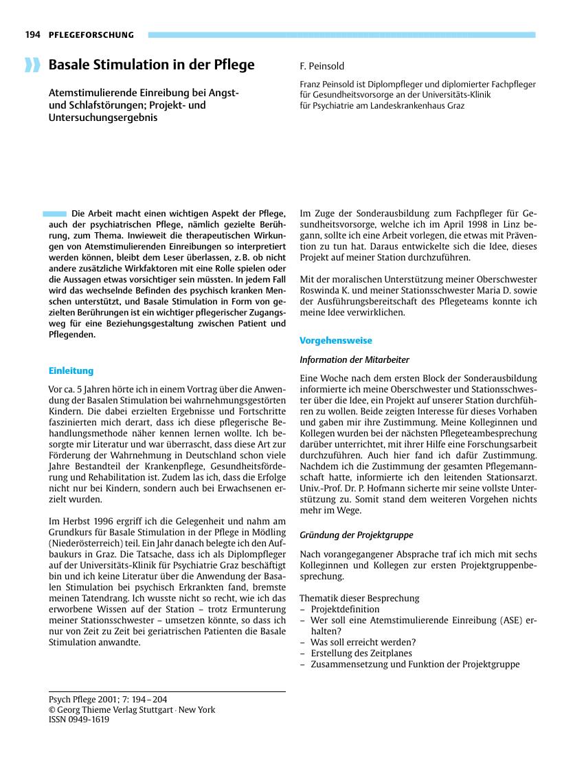 Vorschauseite 1: Basale Stimulation in der Pflege