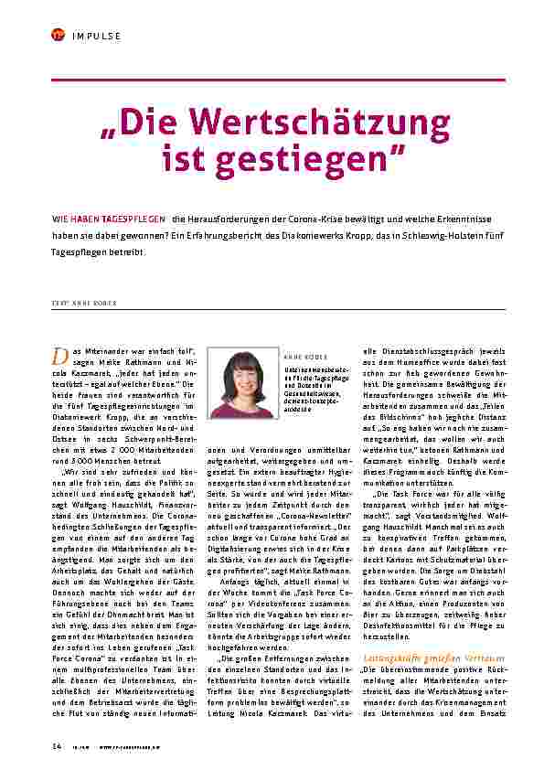 Vorschauseite 1: Die Wertschätzung ist gestiegen.