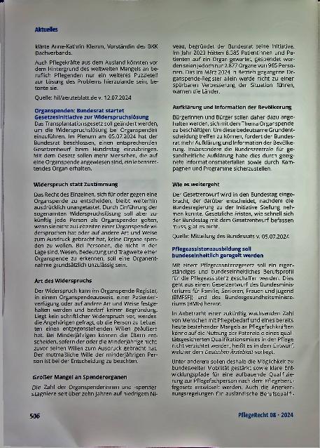 Vorschauseite 3: Pflegefachleute rufen nach schnellen Reformen