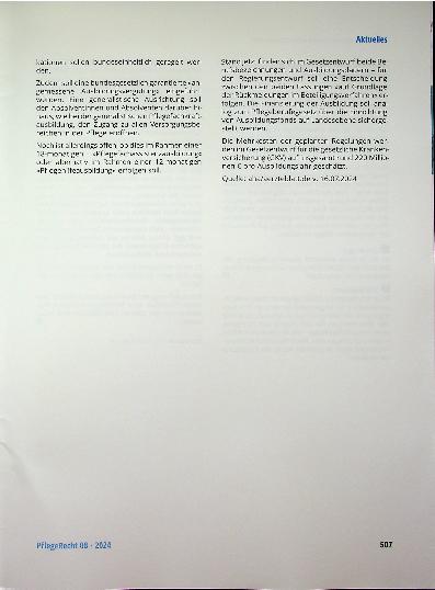 Vorschauseite 4: Pflegefachleute rufen nach schnellen Reformen