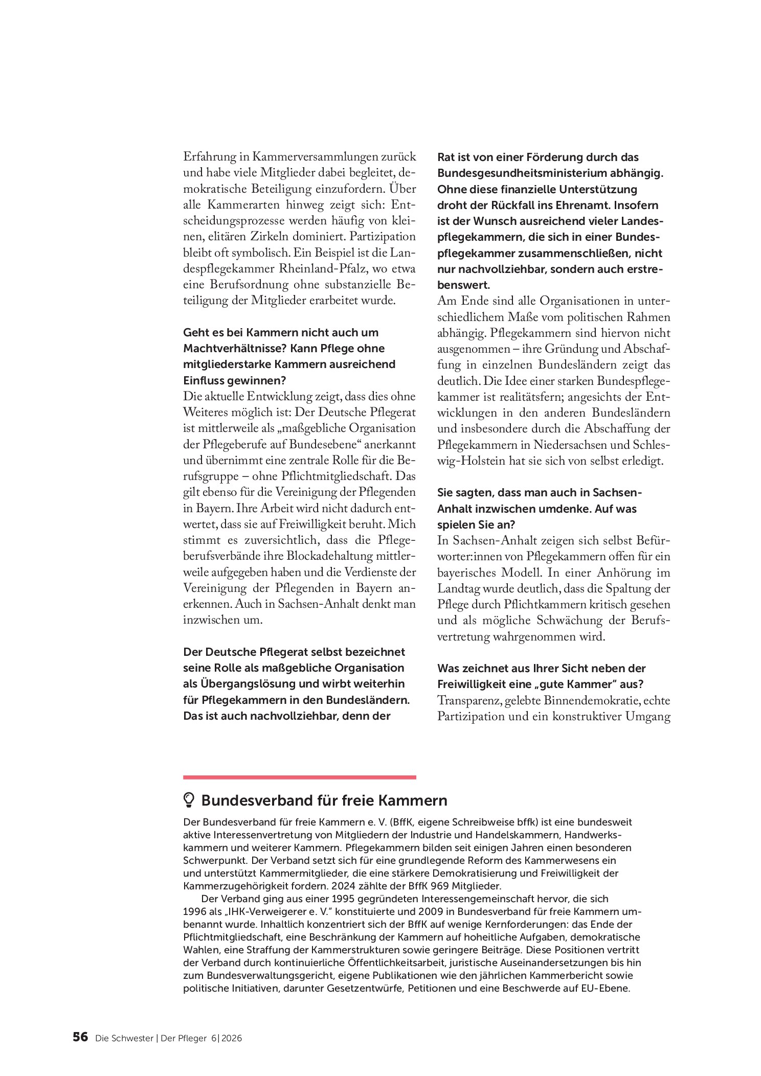 Vorschauseite 3: ‚Gute Kammern‘ brauchen Freiwilligkeit, Transparenz und echte Demokratie