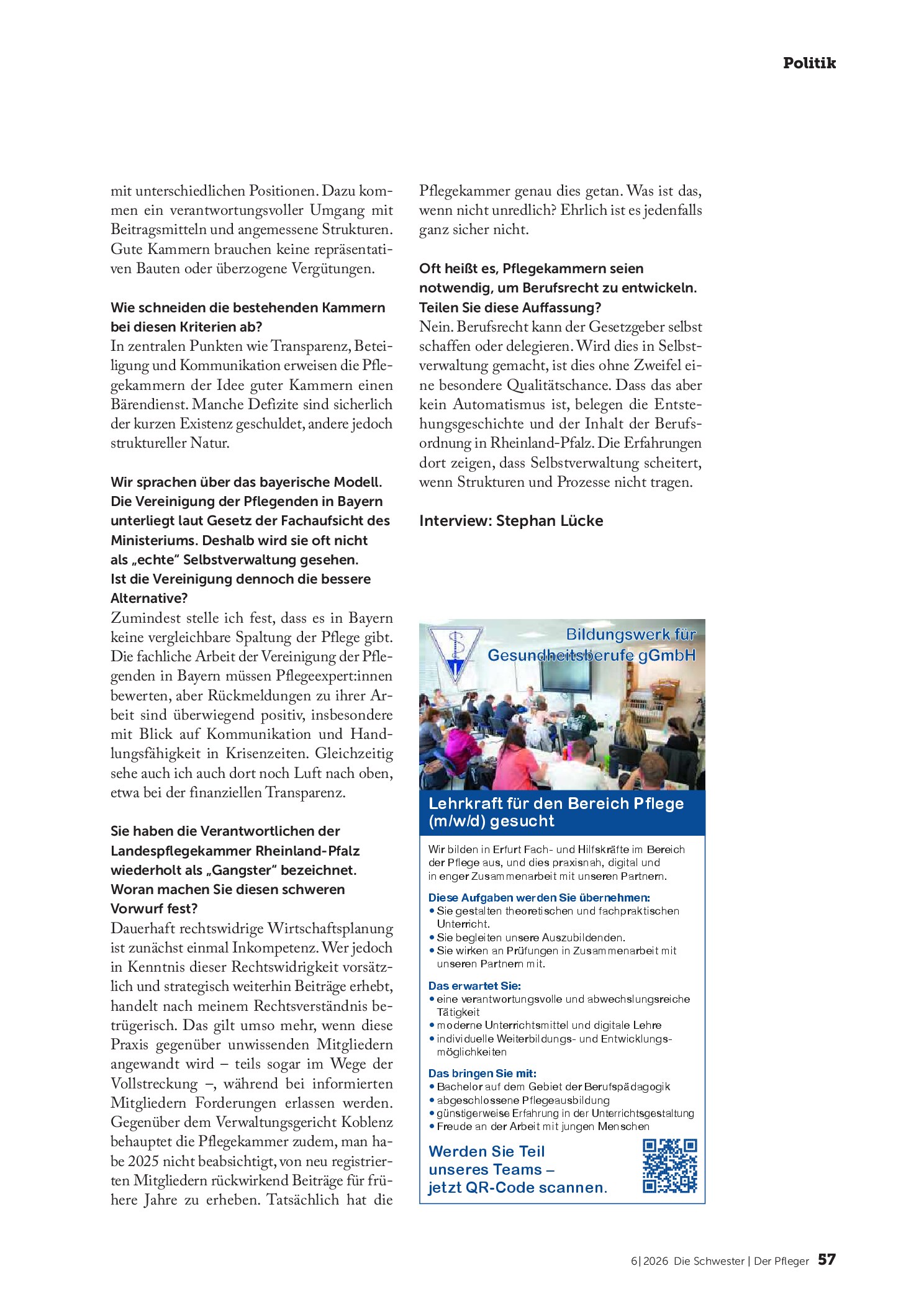 Vorschauseite 4: ‚Gute Kammern‘ brauchen Freiwilligkeit, Transparenz und echte Demokratie