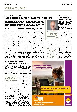 Vorschauseite 1: Dramatisch spürbarer Fachkräftemangel.