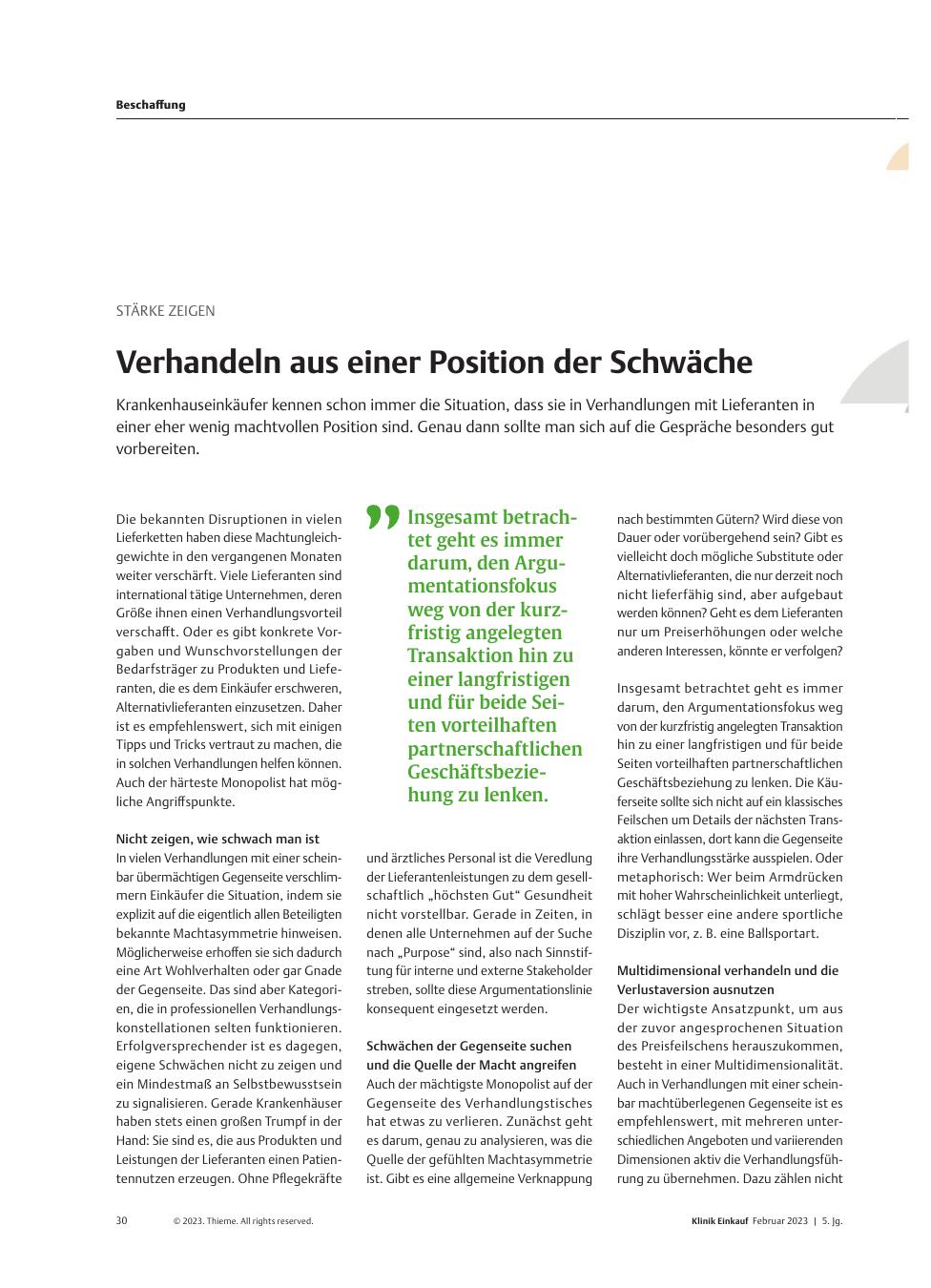 Vorschauseite 1: Stärke zeigen: Verhandeln aus einer Position der Schwäche