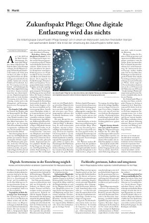 Vorschauseite 1: Zukunftspakt Pflege: Ohne digitale Entlastung wird das nichts
