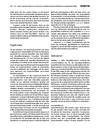 Vorschauseite 2: Kommunale Gesundheitsförderung im Öffentlichen Gesundheitsdienst (ÖGD)