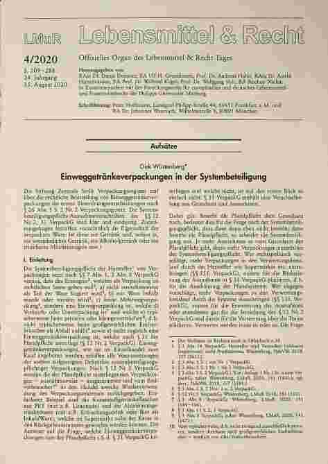 Vorschauseite 1: Einweggetränkeverpackungen in der Systembeteiligung