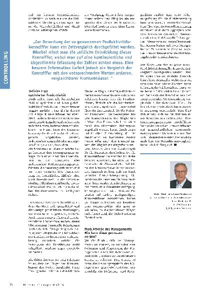 Vorschauseite 3: Produktivität: Die unterschätzte Steuerungsgröße im Krankenhauscontrolling