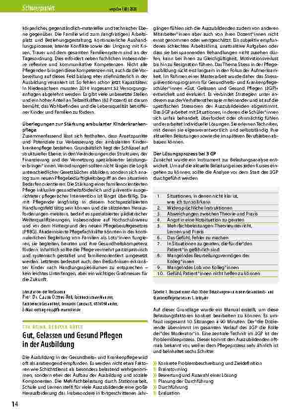 Vorschauseite 2: Notwendige Handlungsspielräume in der ambulanten Kinderkrankenpflege