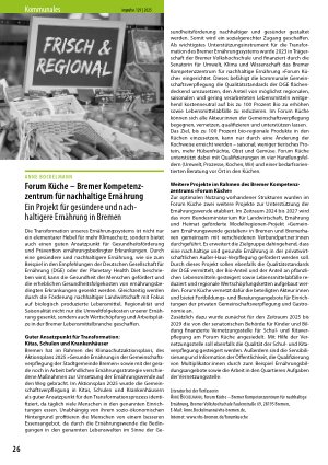 Vorschauseite 1: Forum Küche – Bremer Kompetenzzentrum für nachhaltige Ernährung Ein Projekt für gesündere und nachhaltigere Ernährung in Bremen