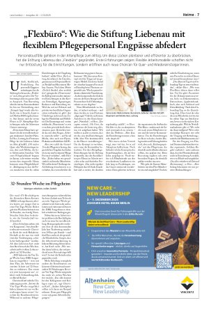 Vorschauseite 1: „Flexbüro“: Wie die Stiftung Liebenau mit flexiblem Pflegepersonal Engpässe abfedert