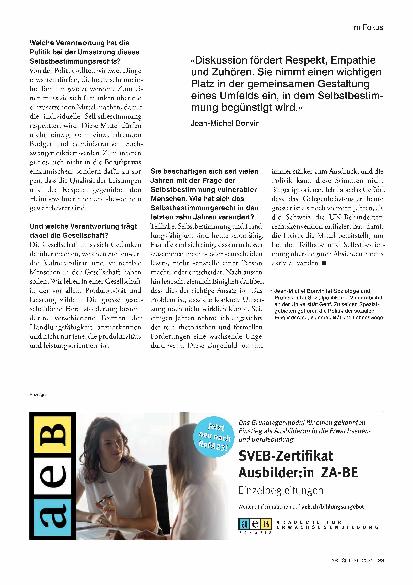 Vorschauseite 4: "Selbstbestimmung kann das Leben von Menschen verändern."