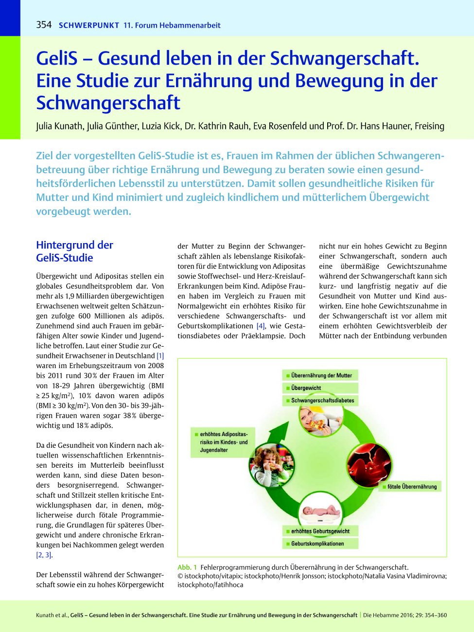 Vorschauseite 1: GeliS – Gesund leben in der Schwangerschaft. Eine Studie zur Ernährung und Bewegung in der Schwangerschaft