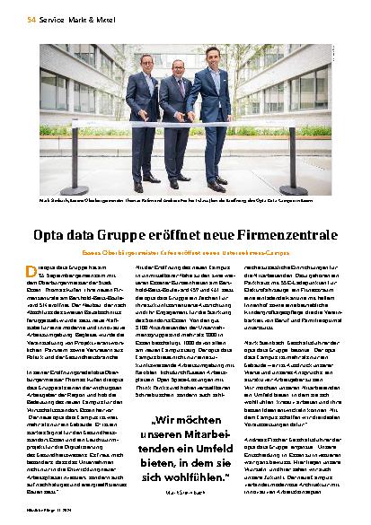 Vorschauseite 1: Opta Data Gruppe eröffnet neue Firmenzentrale