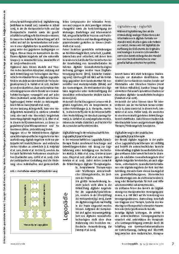 Vorschauseite 2: Perspektiven der Digitalisierung in der Logopädie/Sprachtherapie: Ein Überblick über die Herausforderungen für Theorie, Forschung und Praxis