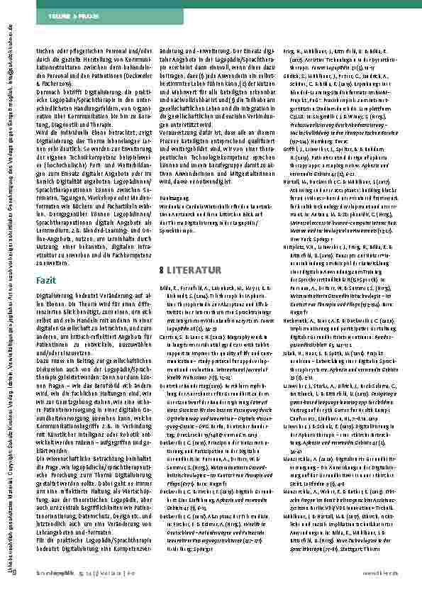 Vorschauseite 3: Perspektiven der Digitalisierung in der Logopädie/Sprachtherapie: Ein Überblick über die Herausforderungen für Theorie, Forschung und Praxis