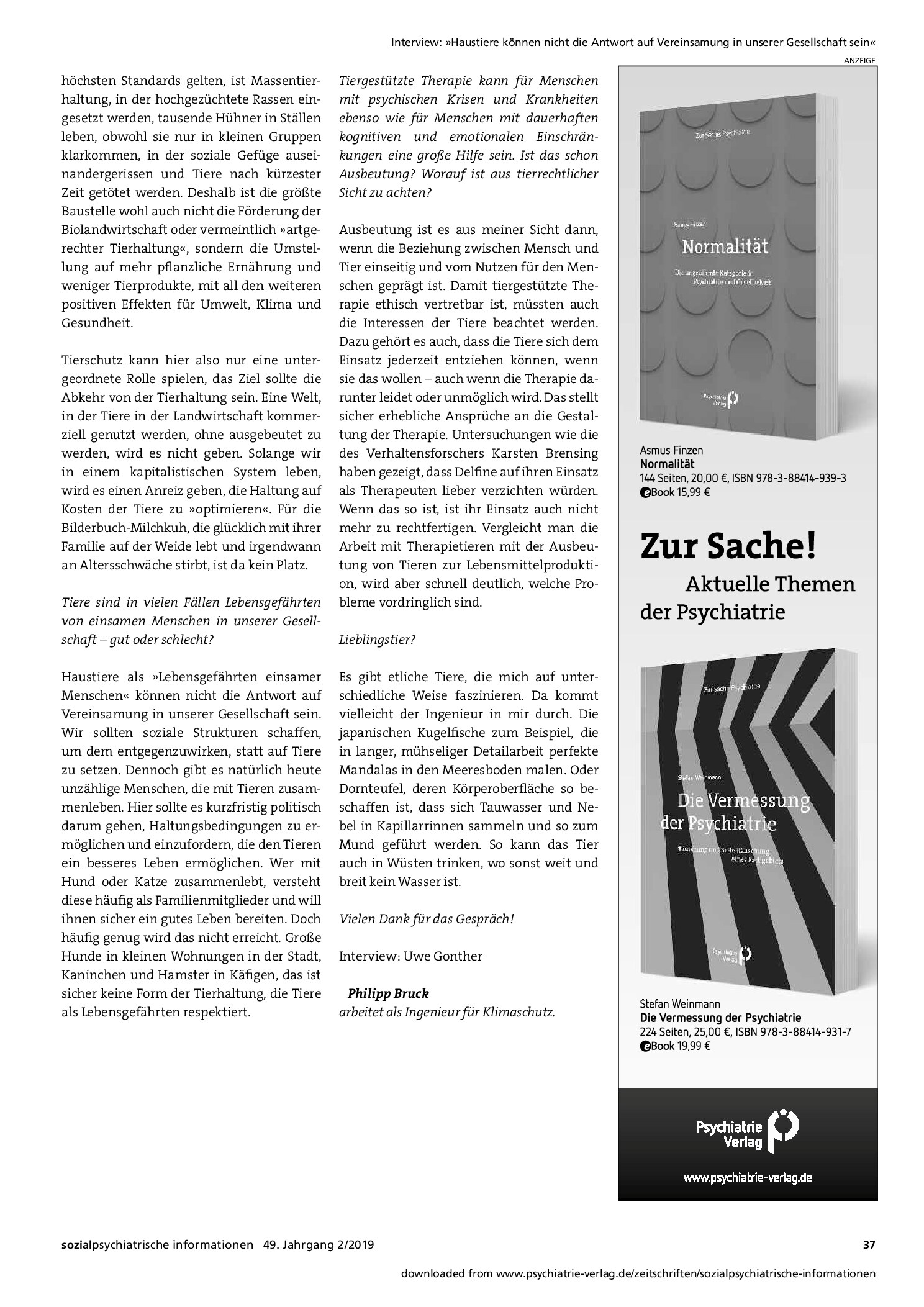Vorschauseite 2: »Haustiere können nicht die Antwort auf Vereinsamung in unserer Gesellschaft sein«