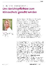 Vorschauseite 1: Den Berichtspflichten zum Klimaschutz gerecht werden.