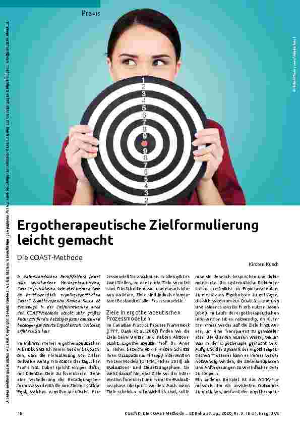 Vorschauseite 1: Ergotherapeutische Zielformulierung leicht gemacht: Die COAST-Methode