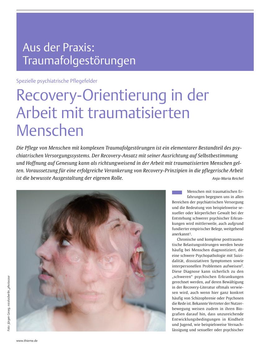 Vorschauseite 1: Recovery-Orientierung in der Arbeit mit traumatisierten Menschen